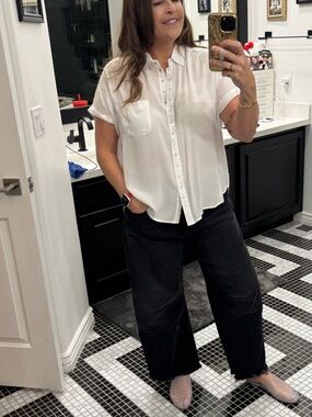 Pistola White Collared Button Short Sleeve Shirt